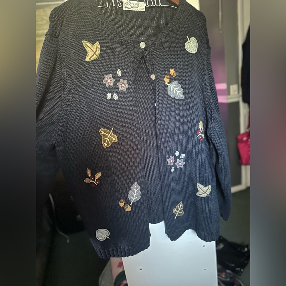 oversized vintage knit cardigan - Picture 2 of 10